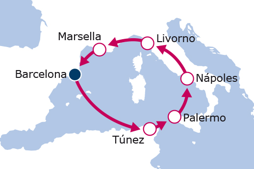 Itinerario de Mediterráneo y sus maravillas